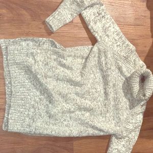 Gray and White Turtle Neck Sweater
